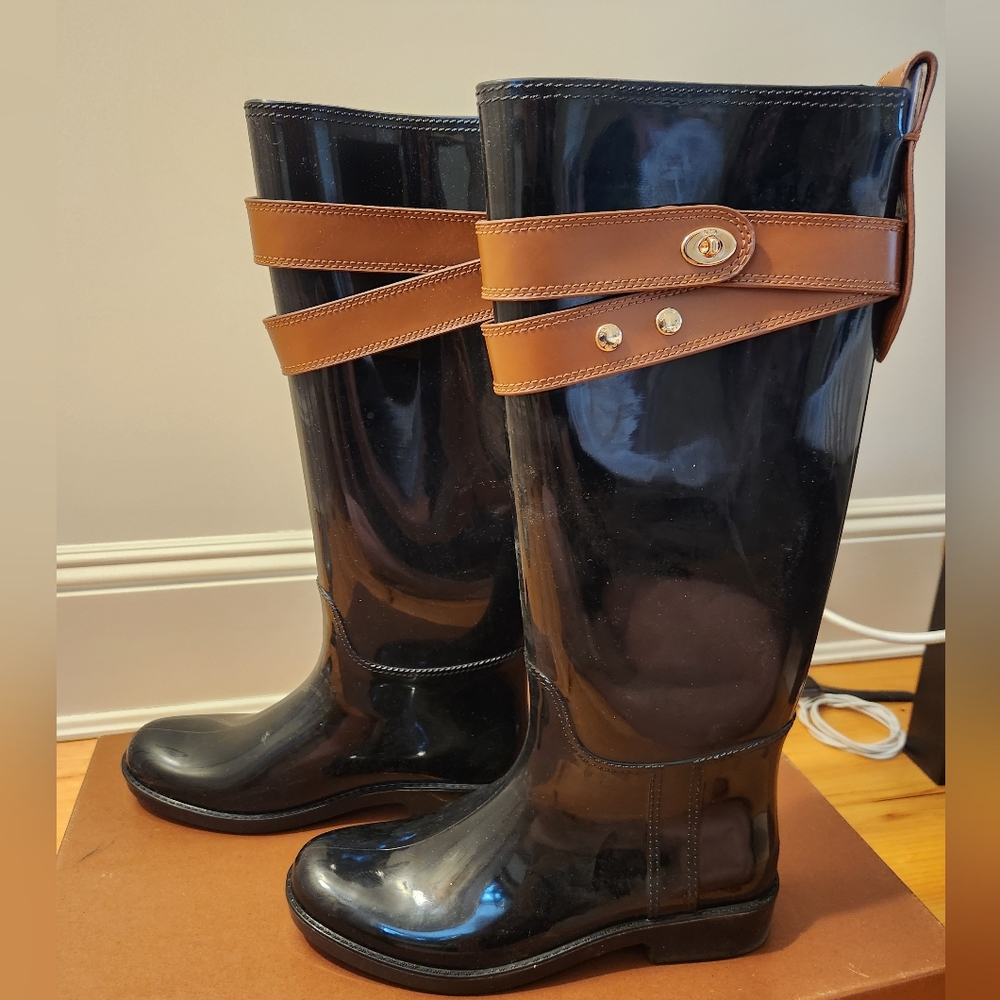 Coach Talia Shiny Rubber Boot